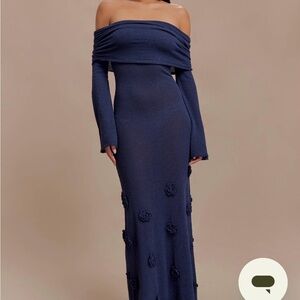 Meshki One Shoulder Navy Dress